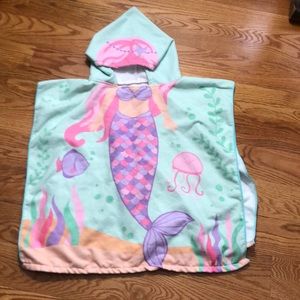 Toddler girls hooded towel Mermaid body Microfiber for Summer Beach Pool Lake